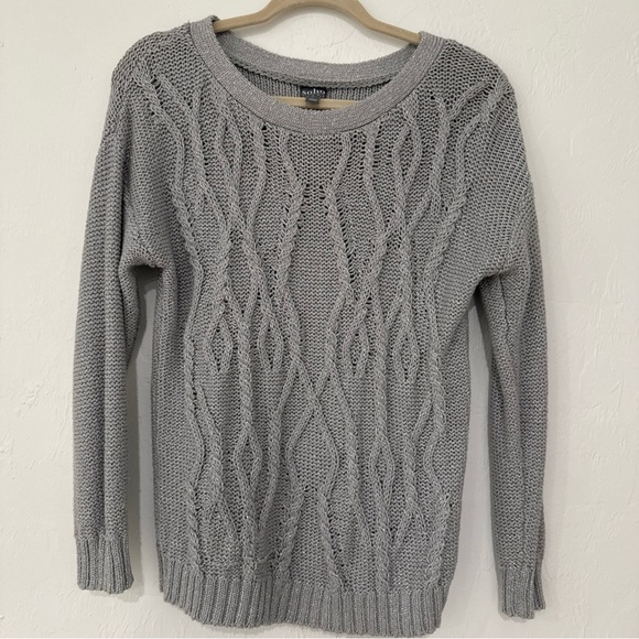 Soho Light Gray Textured Knit Sweater - Picture 1 of 9
